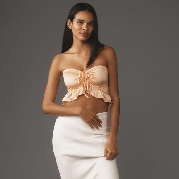Anthropologie Strapless Ruffled Bandeau Top - Picture 8 of 10